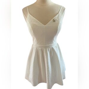 Honey and Rosie White Textured fit & flare Spaghetti strap Dress Lined Size 9